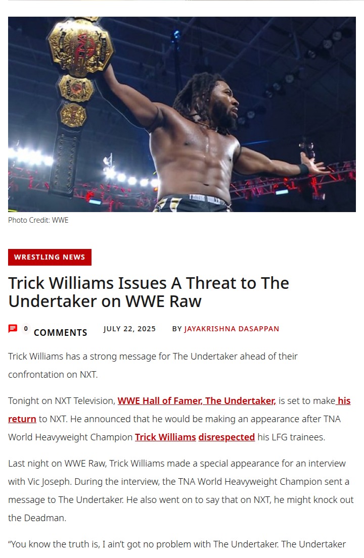 Trick Williams Calls Out The Deadman!