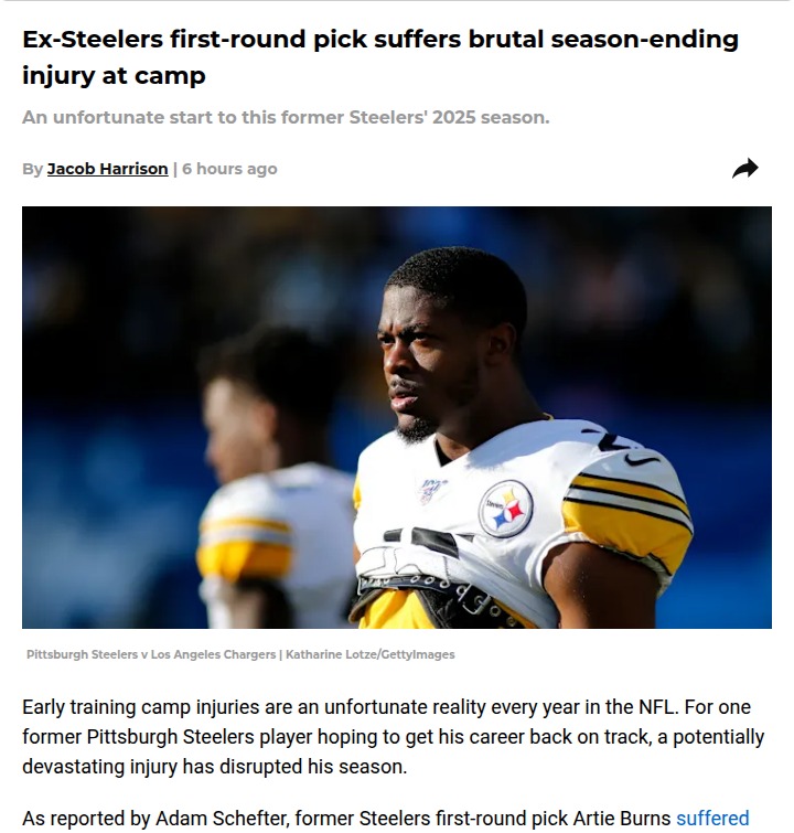 Tough Break for Artie Burns in Miami