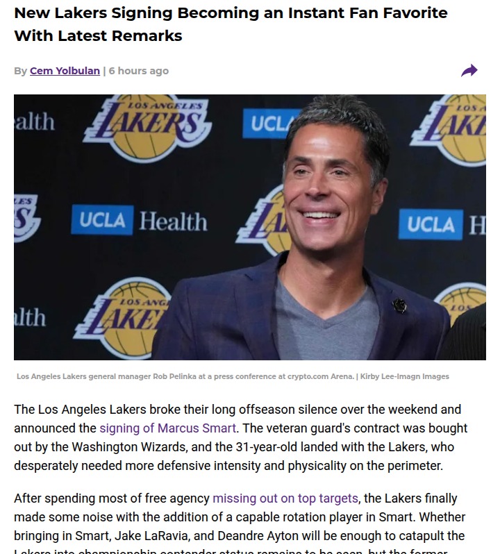 Smart Joins Lakers: Betrayal or Brilliant Move?