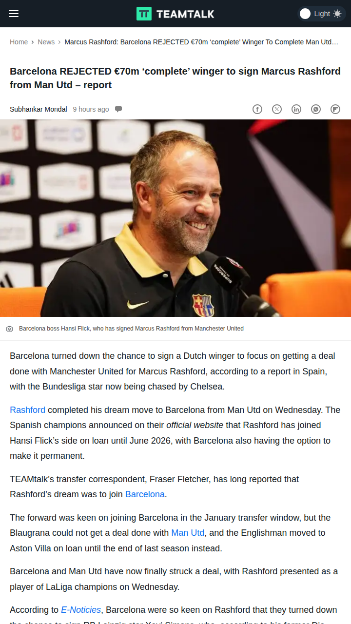 Barça Snubs Simons for Rashford: Right Call?