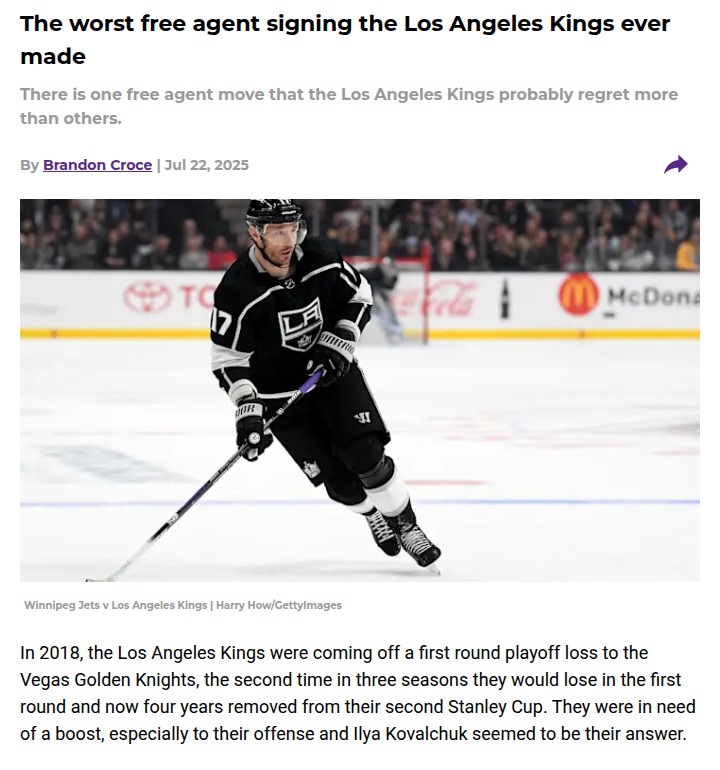 Kovalchuk’s LA Kings Stint: What Went Wrong?