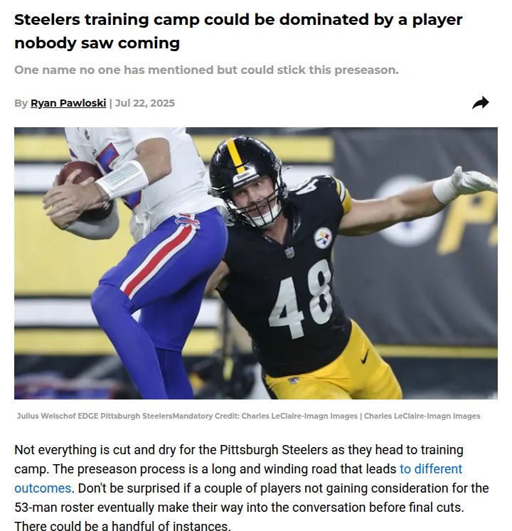 Is Welschof the Steelers’ Secret Weapon?