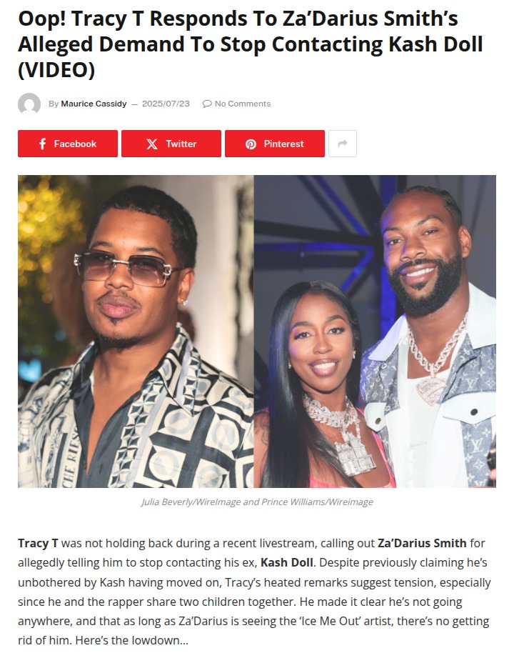Tracy T & Za’Darius Beef Over Kash Doll? 👀