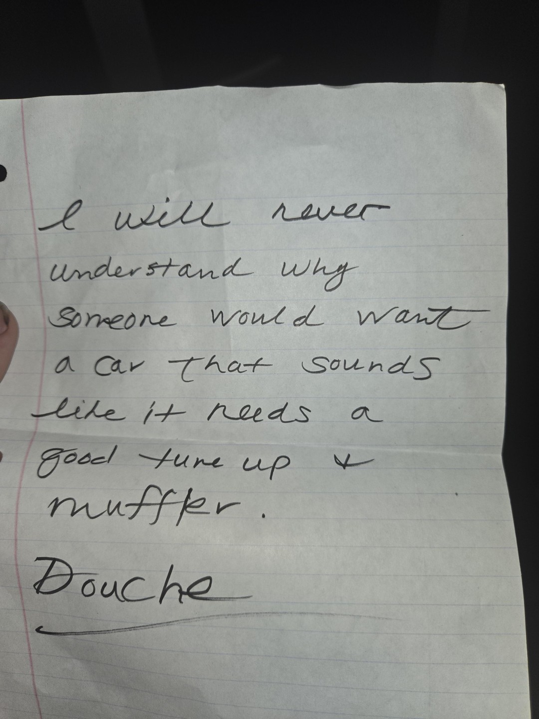 Leave this note on somebody's M235 today