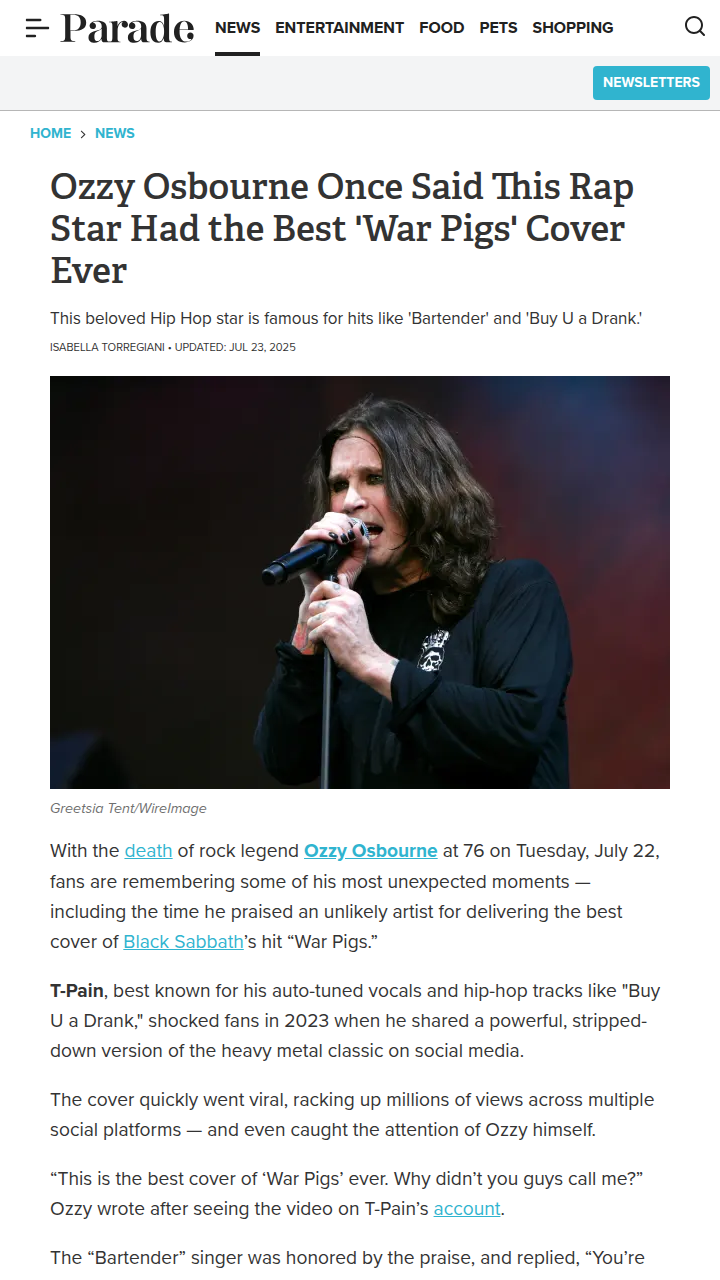 Ozzy Loved T-Pain’s ‘War Pigs’?! 🎤