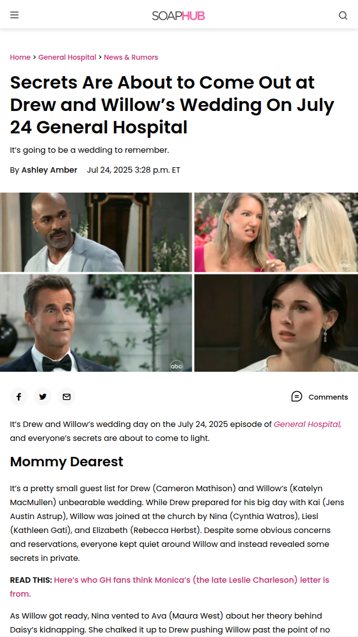 Wedding drama explodes in Port Charles