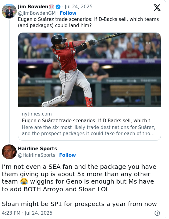 Mariners fans react to wild trade rumor