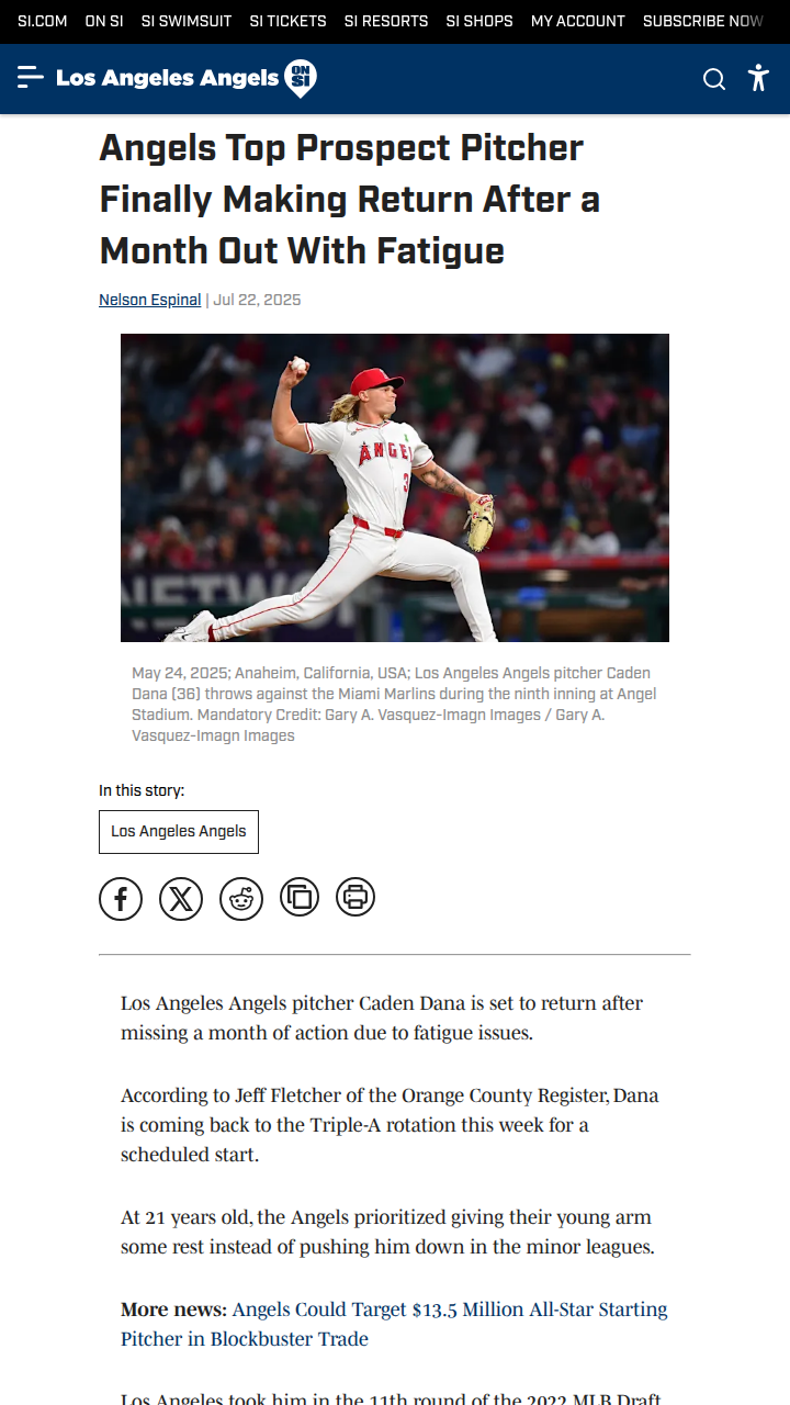 Caden Dana’s comeback: What’s next for Angels’ top arm?