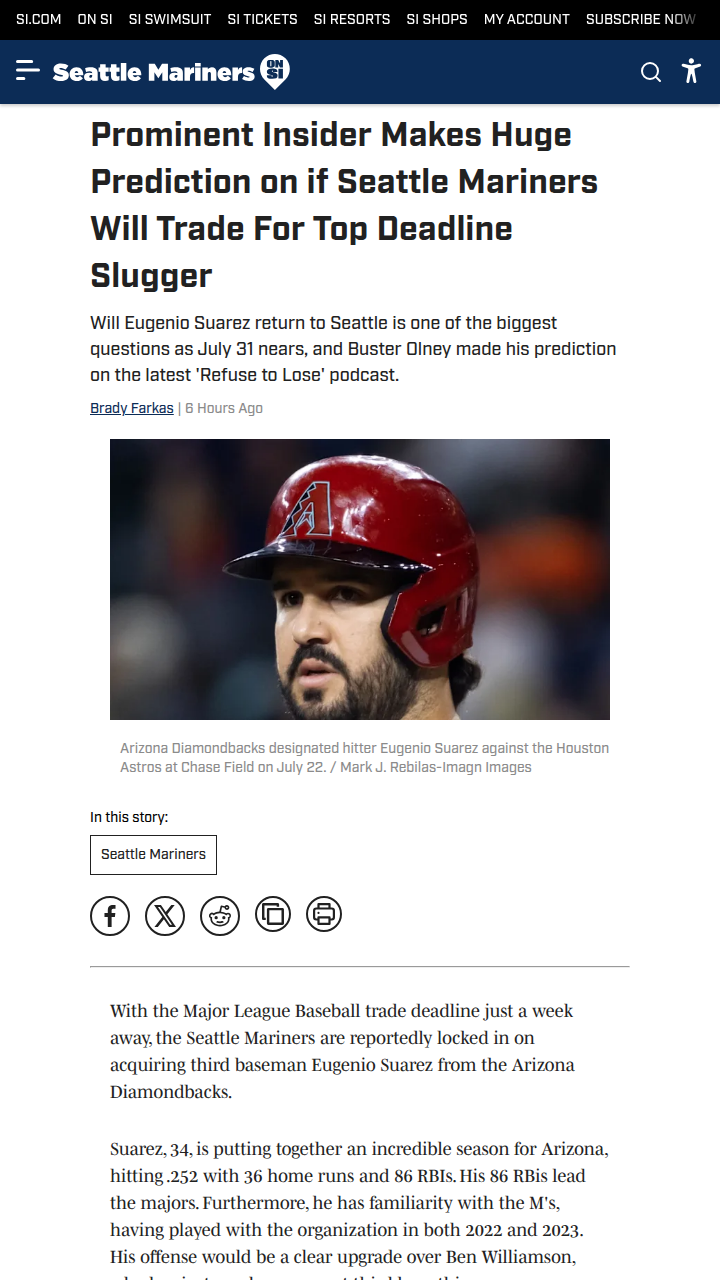 Mariners eyeing big bat for playoff push