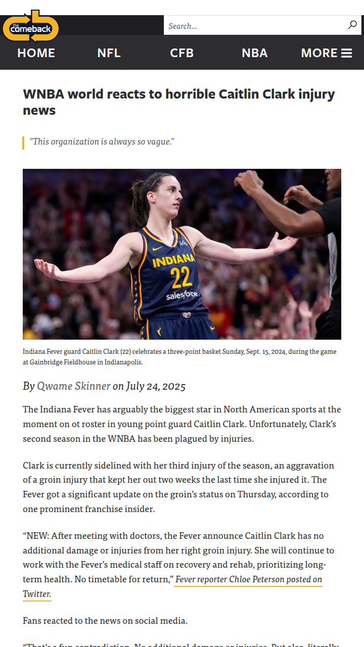 CC’s Groin Setback: Fever Fans Sound Off
