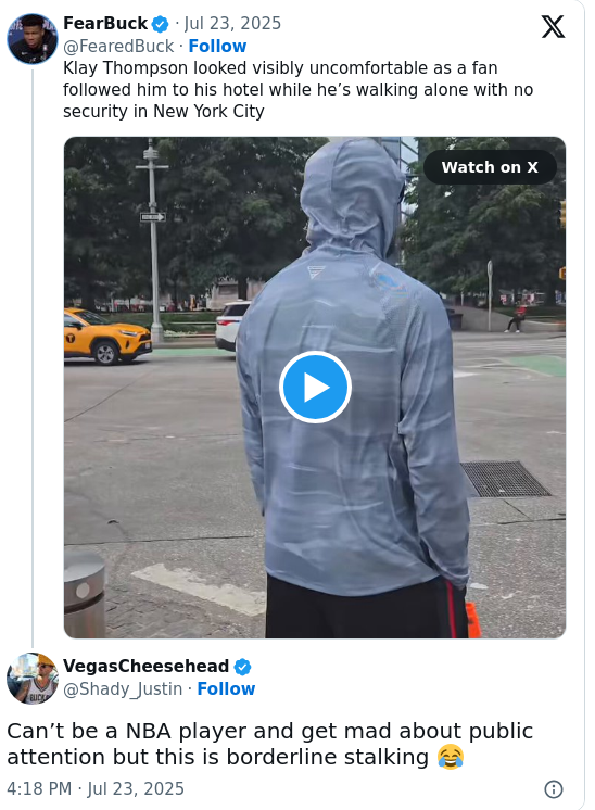 Klay Thompson’s NYC Stalker Moment Sparks Debate