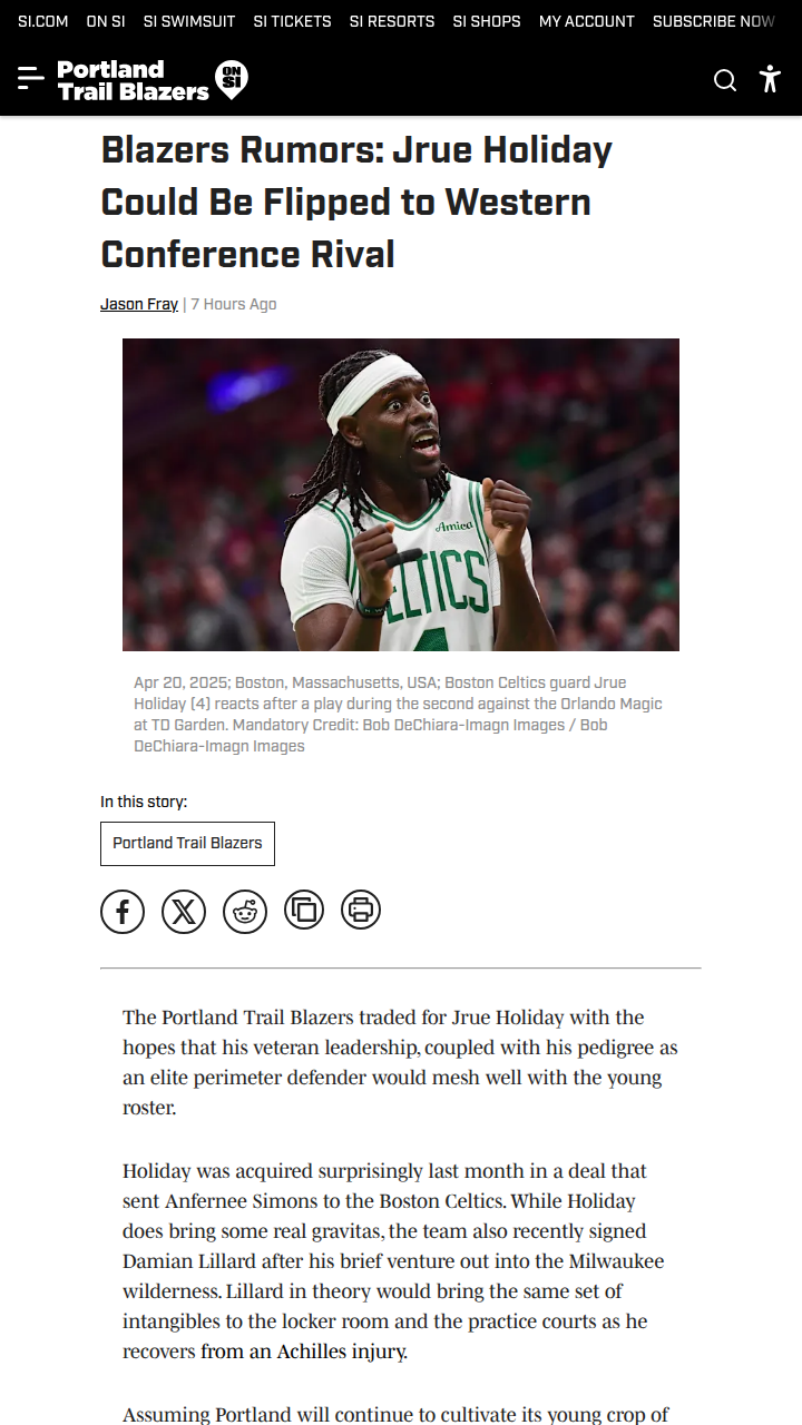 Could Jrue Holiday Join the Lakers Next?