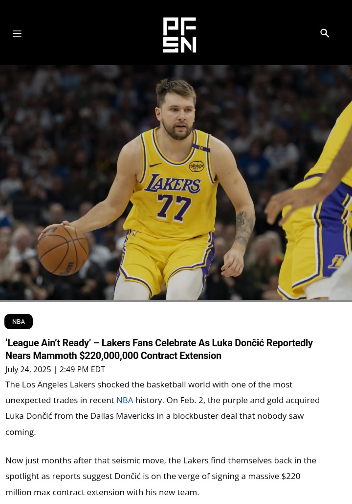 Luka’s $220M Extension: Lakers Era Begins?