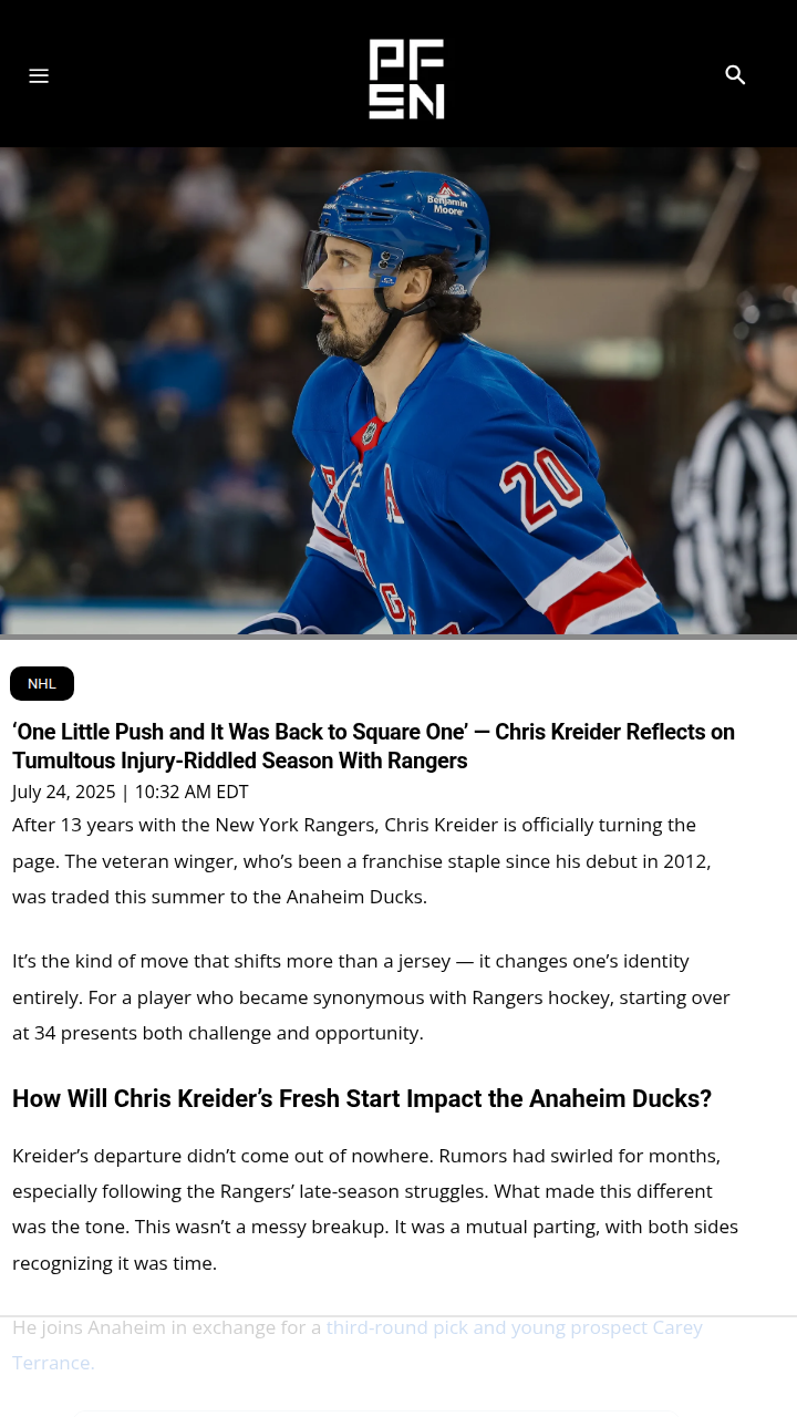 Kreider’s Fresh Start: Can He Soar in Anaheim?