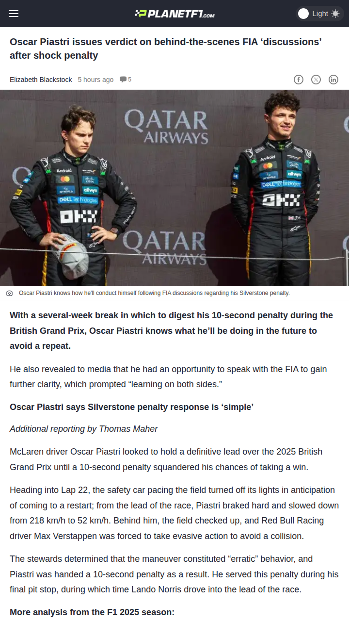 Piastri’s Penalty: Fair or FIA Fumble?