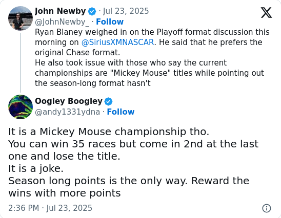 Blaney Fires Back at 'Mickey Mouse' Jabs