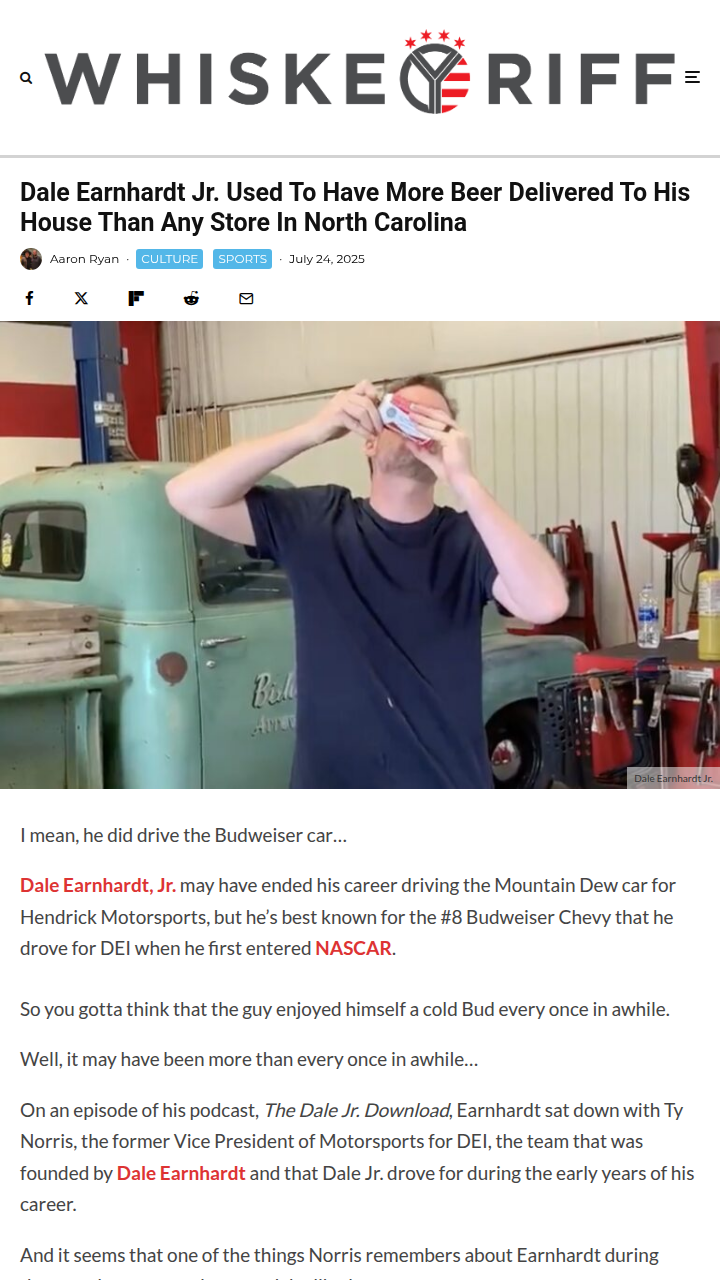 Dale Jr.’s Mooresville beer parties were legendary