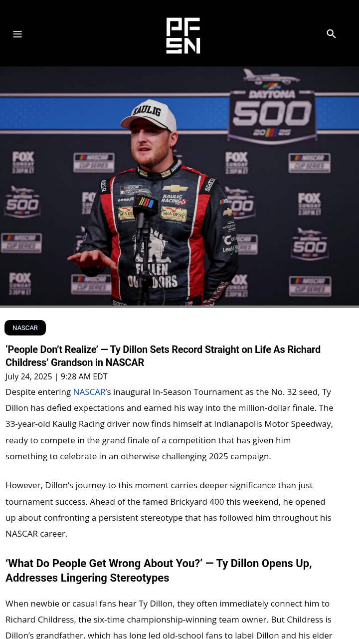 Ty Dillon Shuts Down the Nepotism Talk