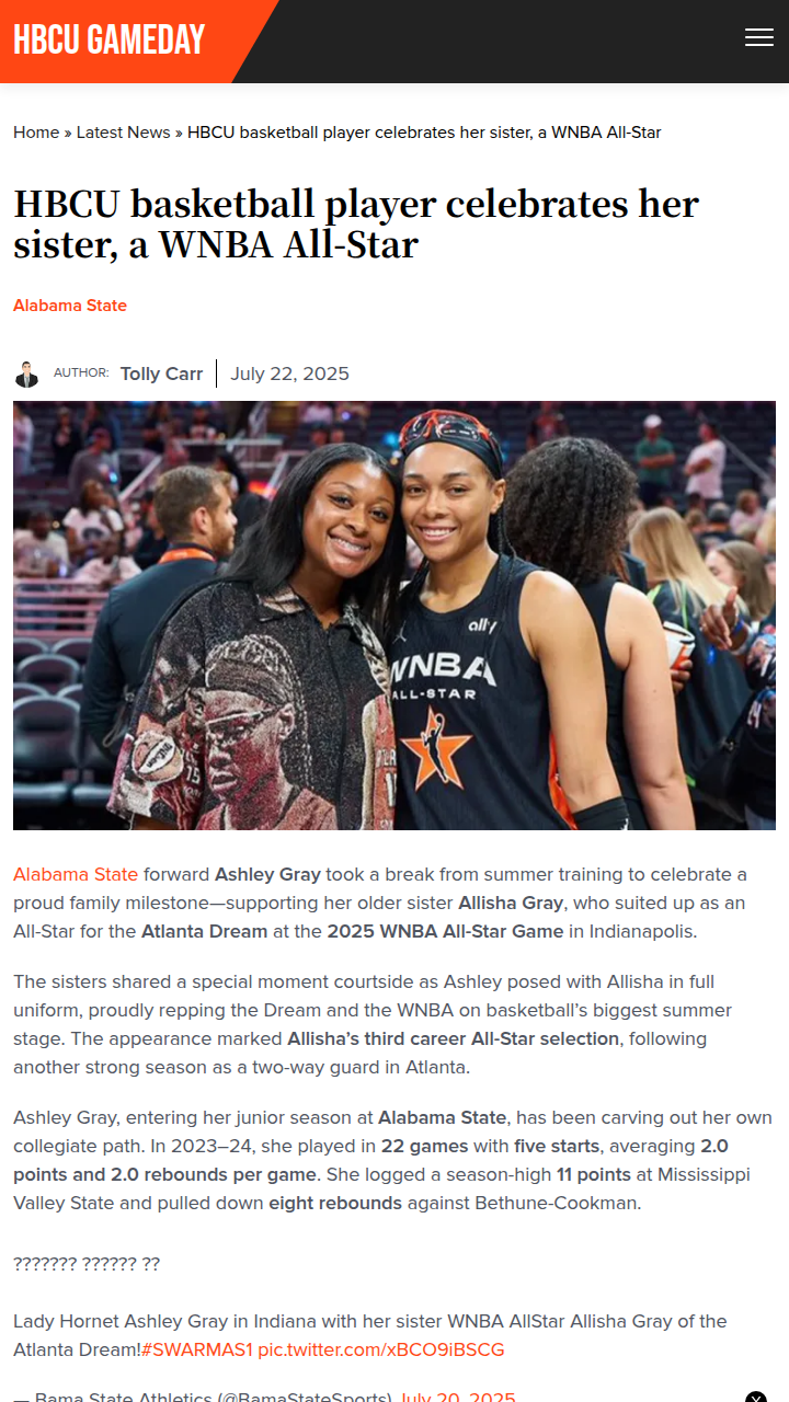 Gray Sisters Shine: Allisha’s All-Star Moment