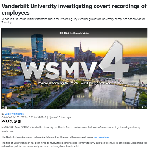 Vanderbilt staff step back after secret recordings