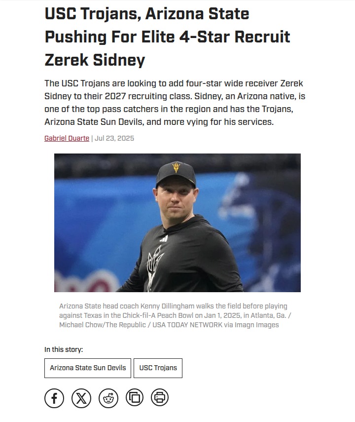 Sun Devils vs. Trojans: Sidney Sweepstakes