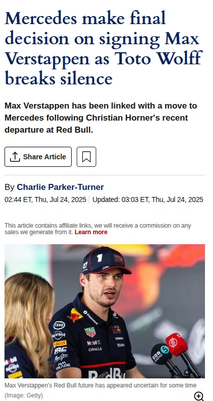 Wolff Shuts Down Mad Max to Mercedes Rumors