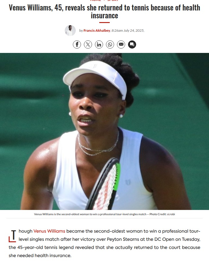 Venus’s Comeback: More Than Just Tennis