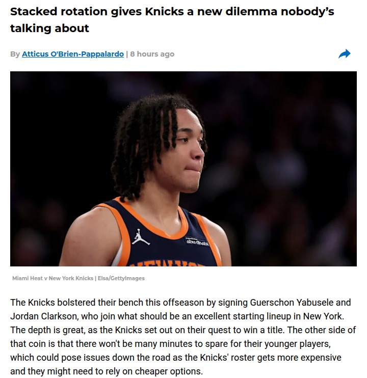 Knicks’ deep bench sparks tough choices