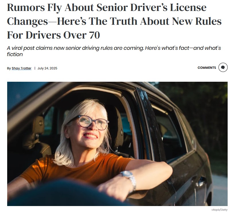Senior Driver Law Rumor Busted!