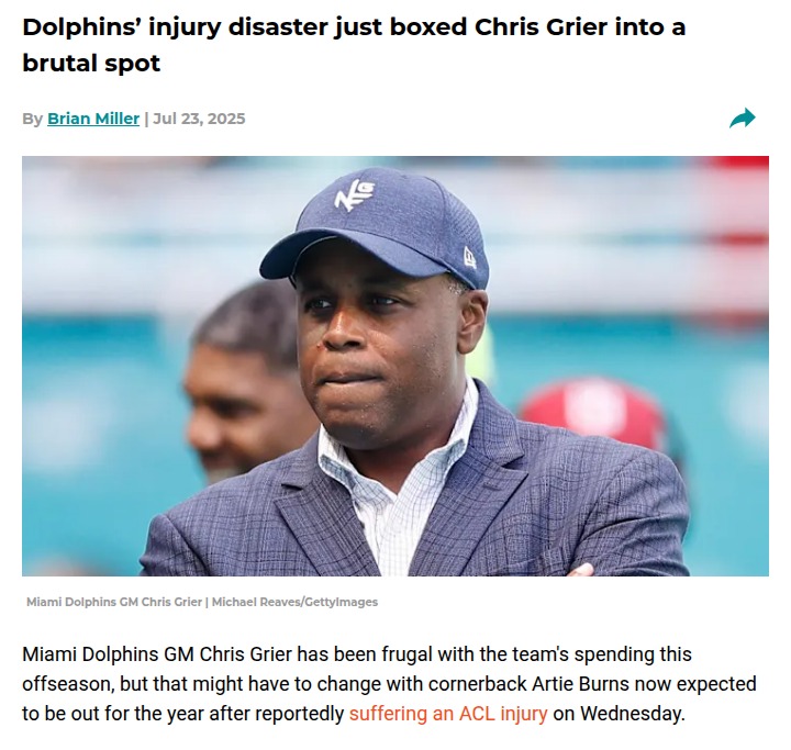 Miami Dolphins face a cornerback crisis
