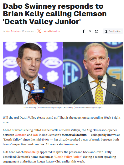 Who Owns 'Death Valley'? Dabo vs. Kelly