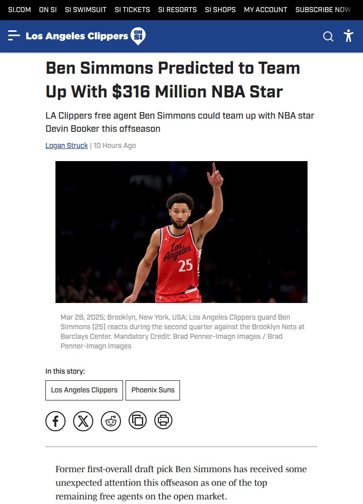 Could Ben Simmons Boost Booker's Suns?