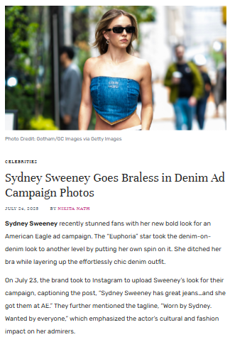 Sydney Sweeney’s Bold Denim Moment
