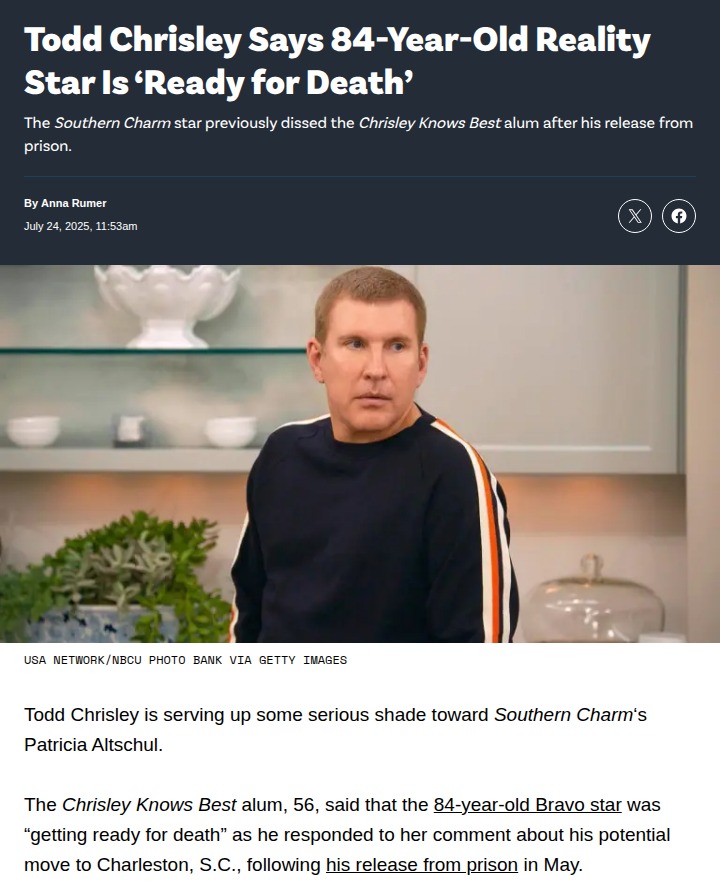 Todd Chrisley fires back at Charleston drama
