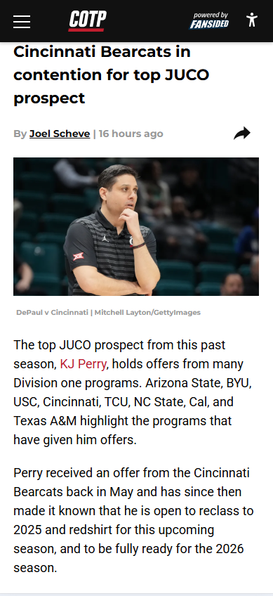 Bearcats eye top JUCO star for 2025