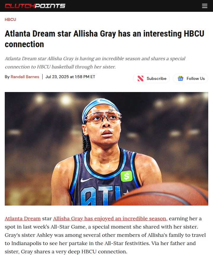 Atlanta Dream’s Allisha Gray: Family, HBCUs & Hoops