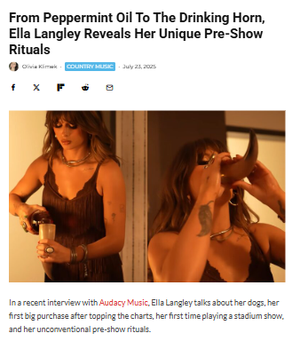 Ella Langley’s Wild Pre-Show Rituals 🍃🥃