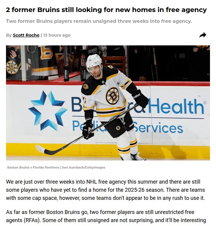 Bruins Alums Still on the Market