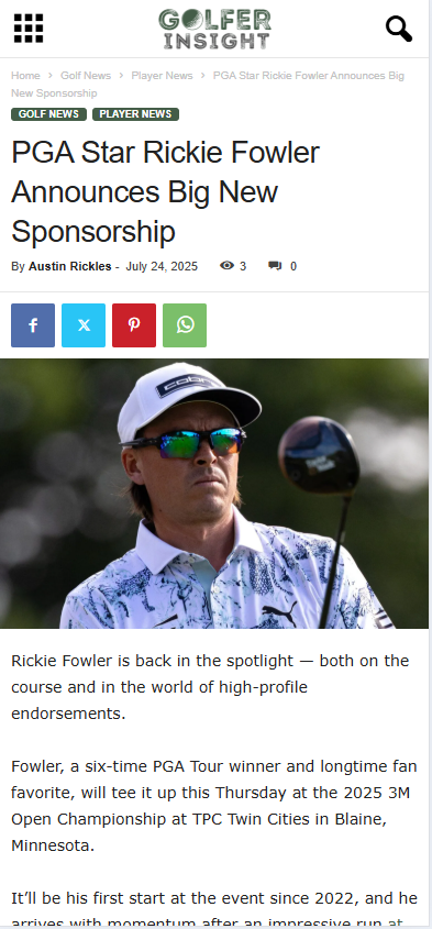 Rickie Fowler Joins Yeti—Game Changer?