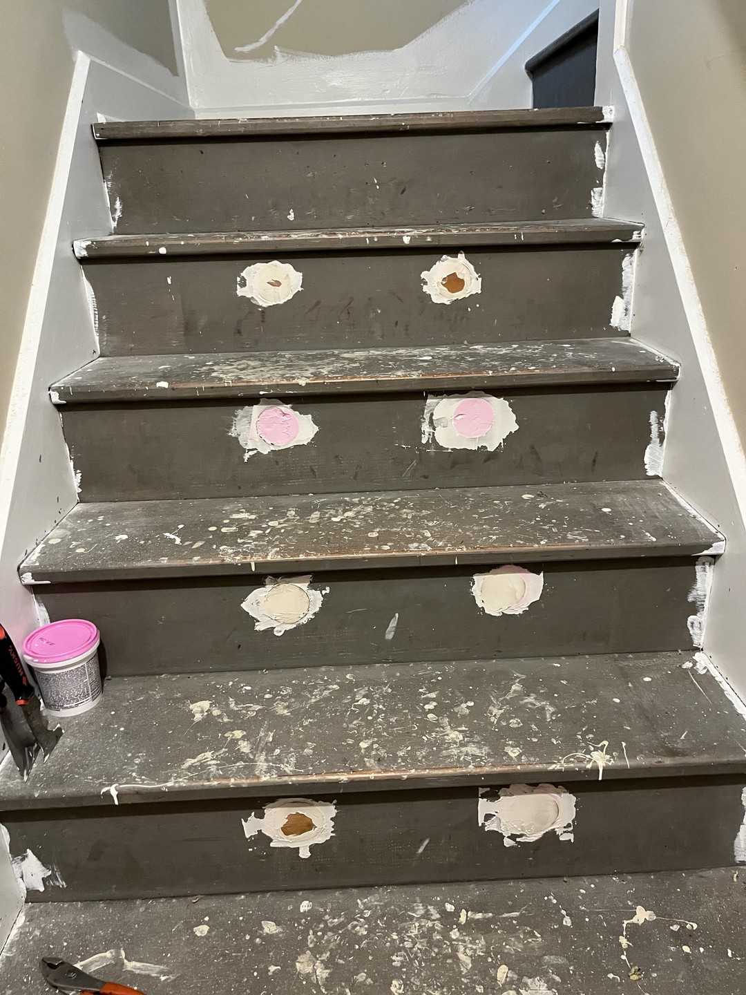 Anyone know what these circles on the stairs are? I just spackled over them