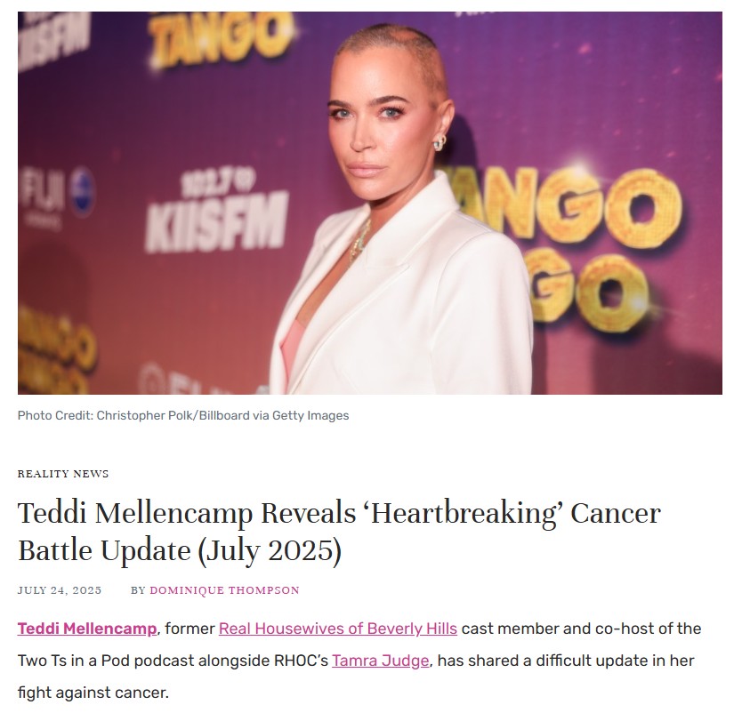 Teddi Mellencamp’s Raw Cancer Update