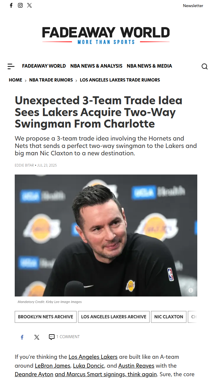Lakers Eye Gritty Wing in Wild 3-Team Swap
