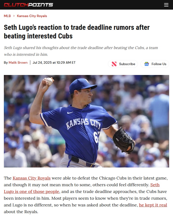 Royals’ clubhouse stands by Seth Lugo