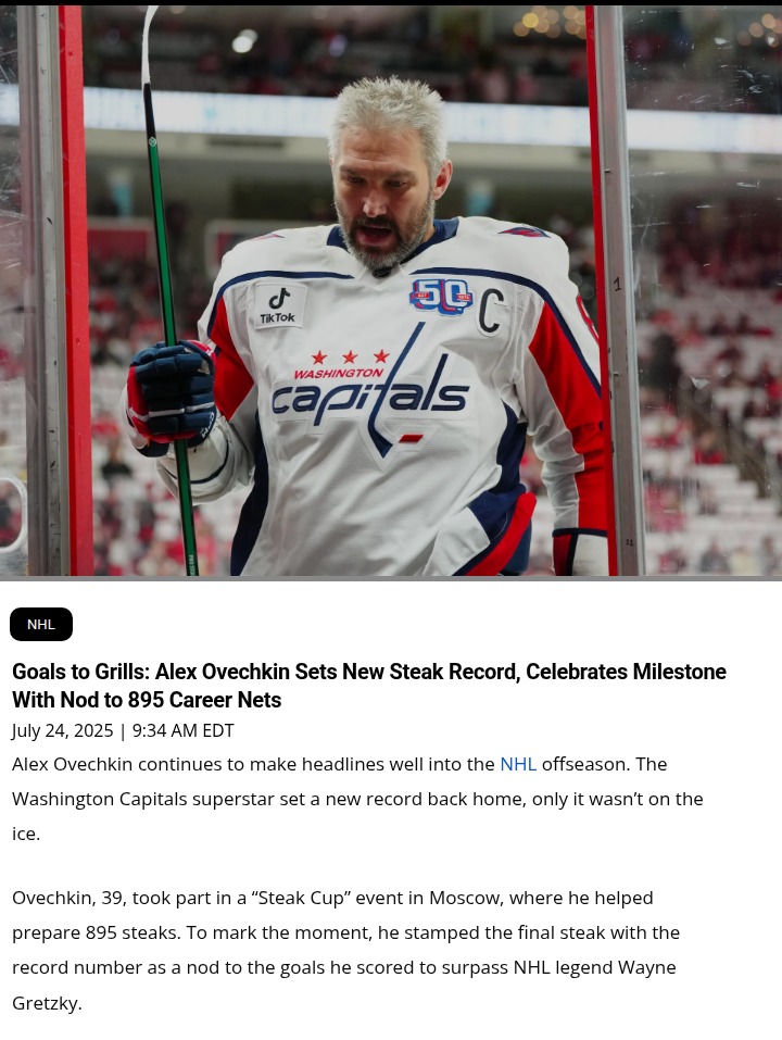 Ovi’s Steak Streak: 895 & Still Cooking!