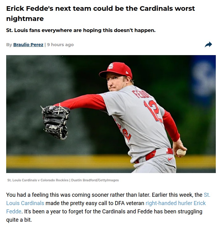 Could Fedde haunt St. Louis as a Cub?