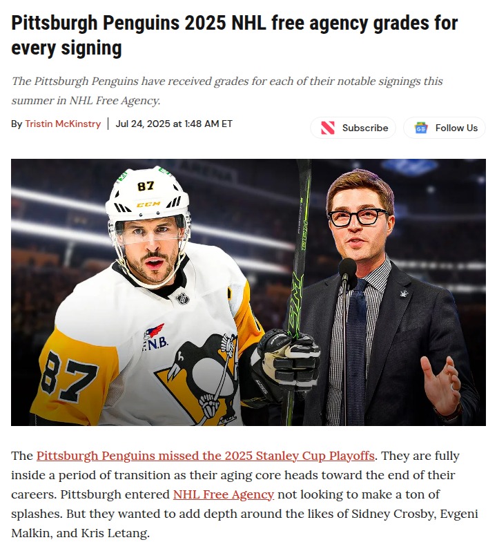 Penguins’ quiet summer: Smart moves or missed chance?