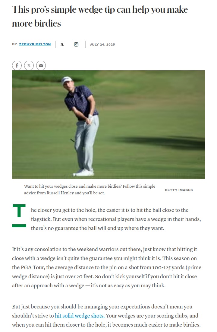 Russell Henley’s Wedge Wisdom: Game Changer?