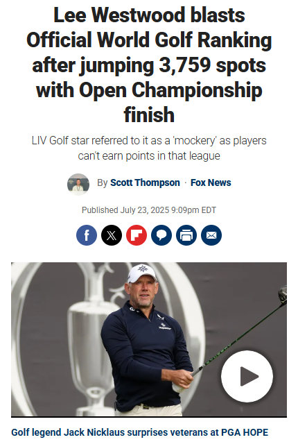 Westy’s Wild OWGR Leap Sparks Debate