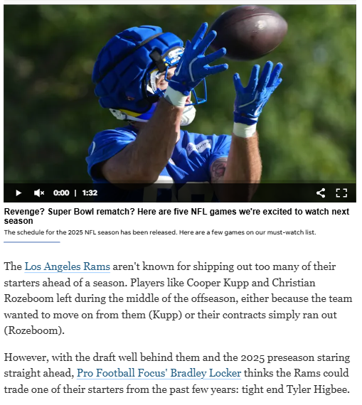 Rams fans: Could Tyler Higbee be on the move?