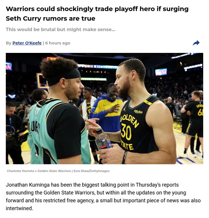 Warriors may trade playoff hero for Seth Curry